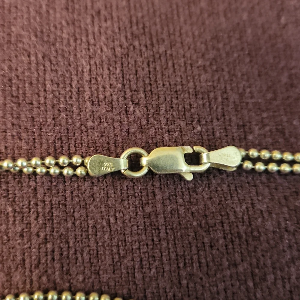 .92 Italian Double strand Silver Necklace - Picture 3 of 4